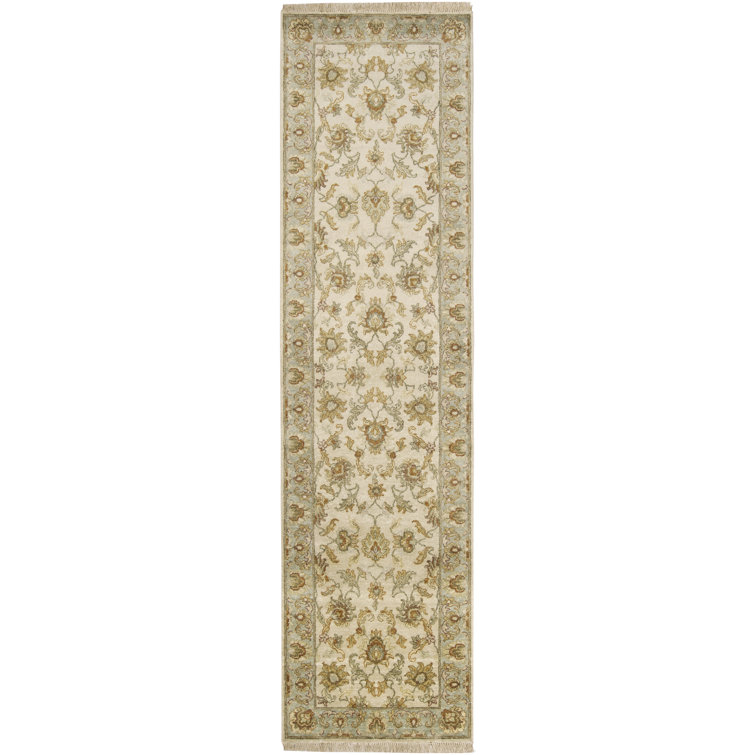 Astoria Grand Harrell Handmade HandKnotted Wool Beige Rug Wayfair